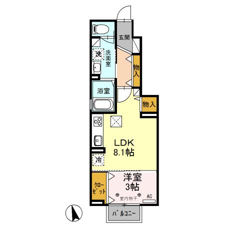 ベルデ・ガーデン(1LDK/1階)の間取り写真