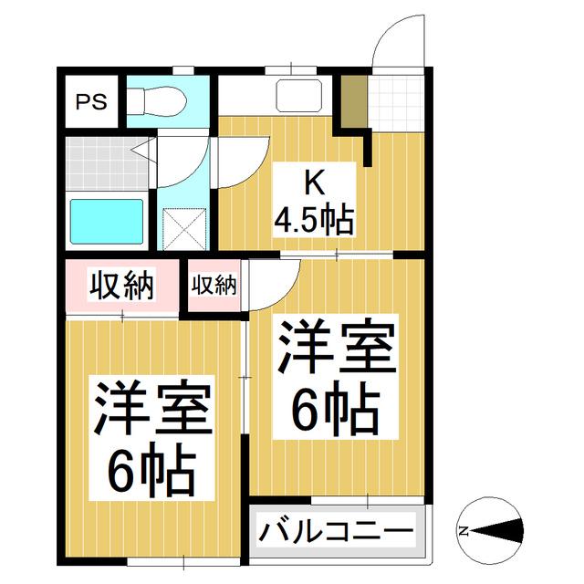 ベルメゾンA・S・T(2K/1階)の間取り写真
