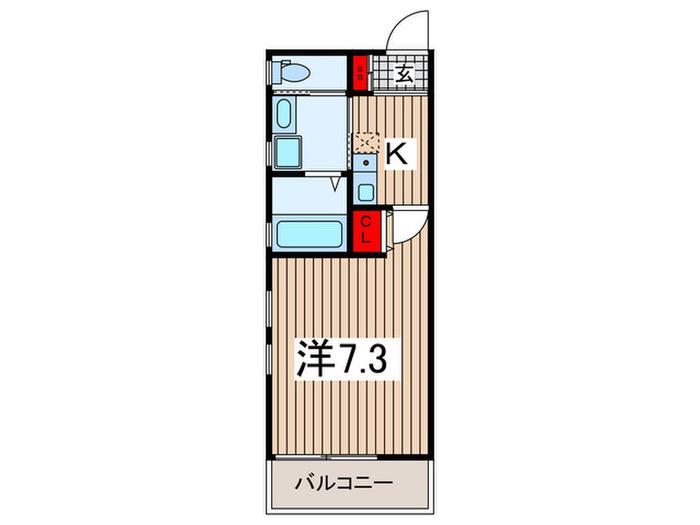 N.プライム宮原(1K/2階)の間取り写真