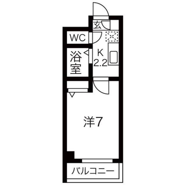 CASSIA浦安(1K/3階)の間取り写真