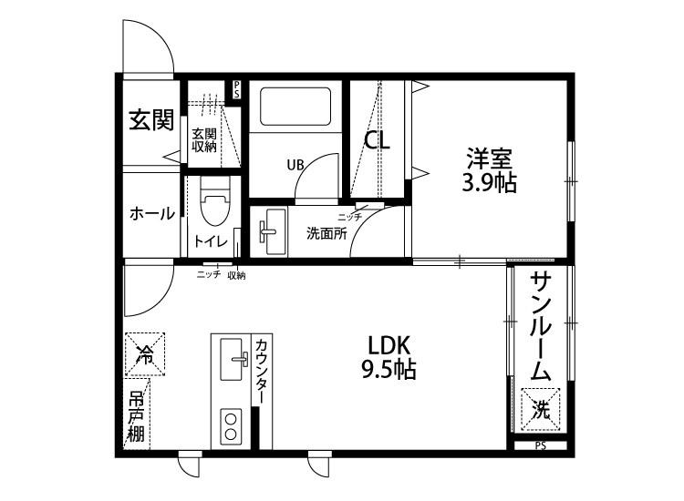 ロレーヌ(1LDK/2階)の間取り写真