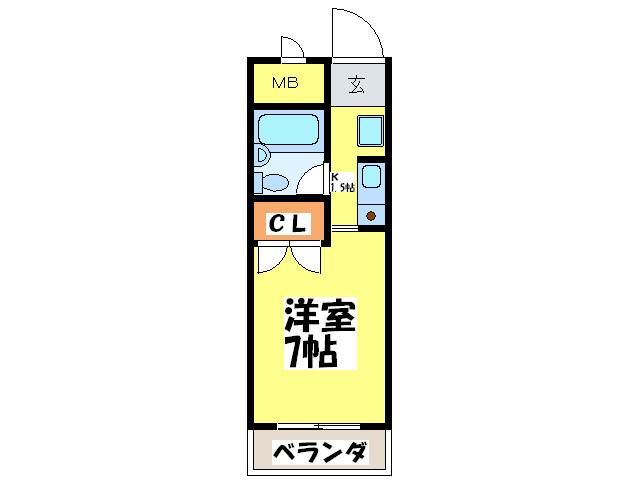 清和ハイツ(1K/6階)の間取り写真