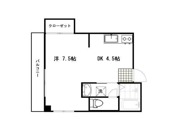 メゾンサンクプレ(1DK/1階)の間取り写真