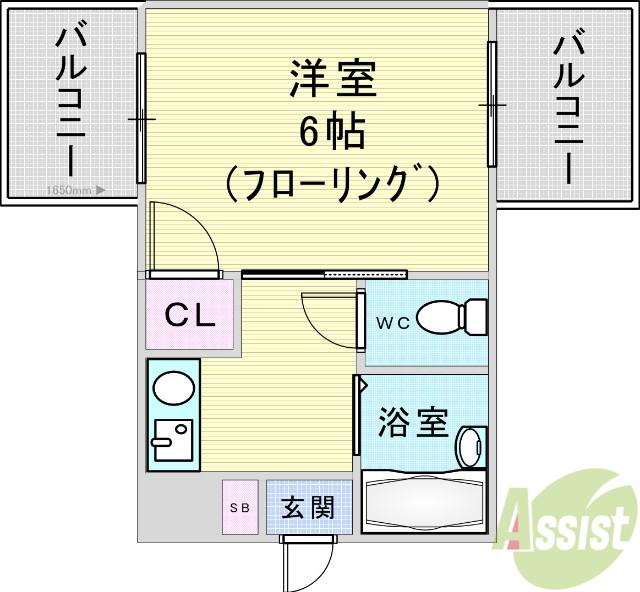 クレイン新大阪(1K/2階)の間取り写真