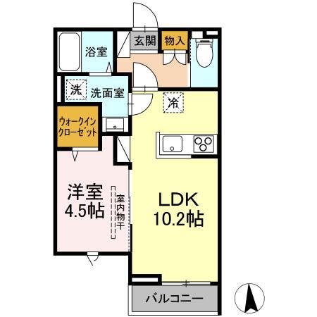 CAPE大野田(1LDK/3階)の間取り写真