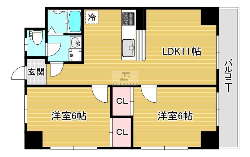 アルカディアイン(2LDK/7階)の間取り写真