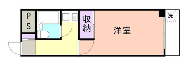 スカイハイツ三木町(1K/7階)の間取り写真