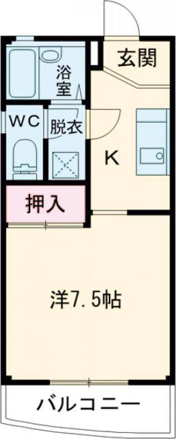 メゾンエーデルワイス(1K/1階)の間取り写真