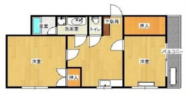ホワイトベースビル(2DK/3階)の間取り写真