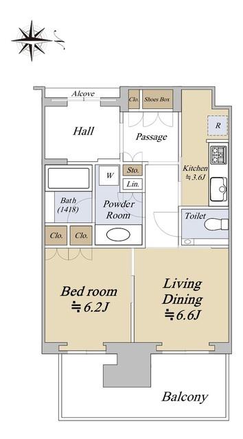 グラングリーン大阪 THE ノース RESIDENCE(1LDK/27階)の間取り写真