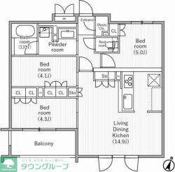 NIDO SAKURAGAOKA(2SLDK/1階)の間取り写真