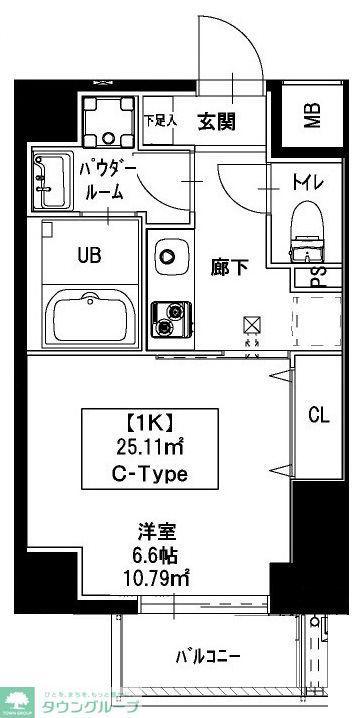 新宿御苑荘(1K/4階)の間取り写真