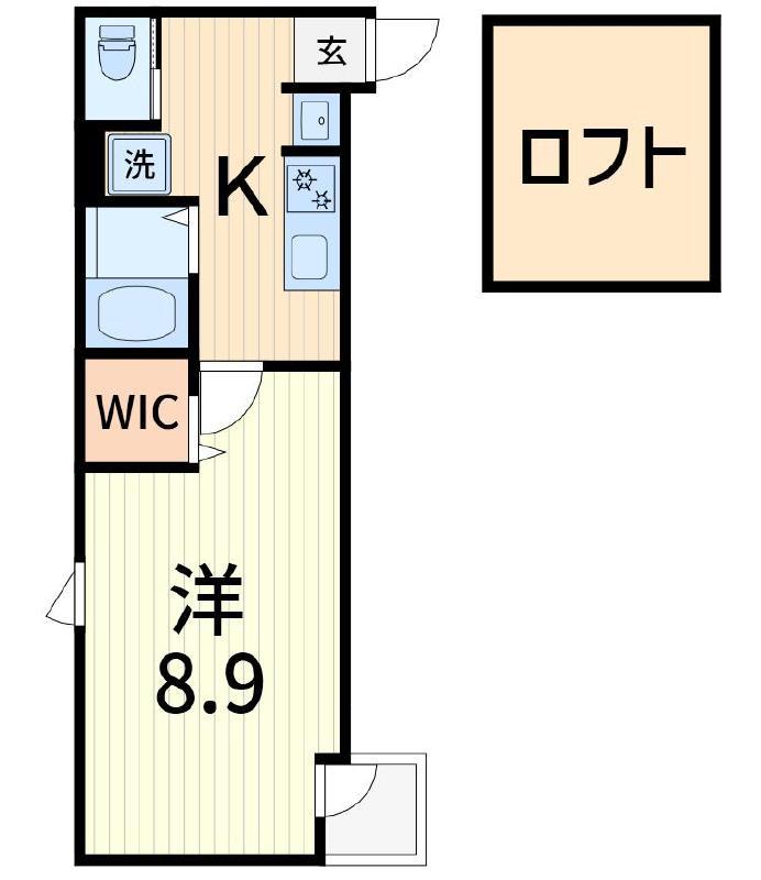 TS CUORE六町II(1K/3階)の間取り写真