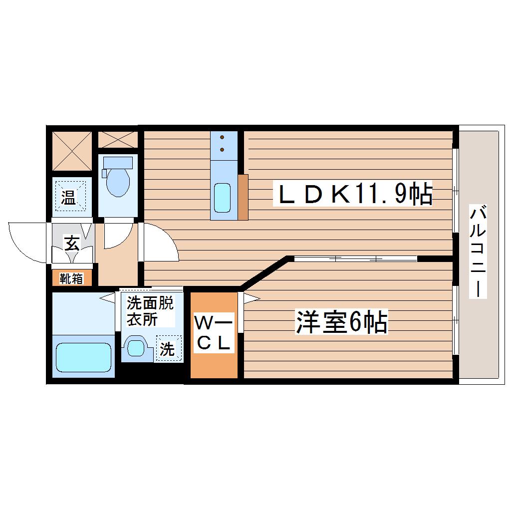 パナス・柏木(1LDK/2階)の間取り写真