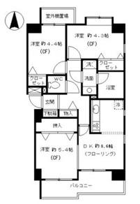 セリオ五番館(3DK/3階)の間取り写真