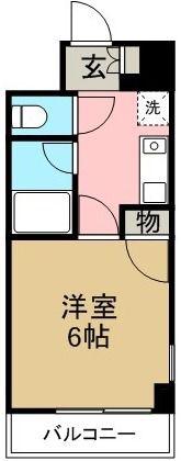 アメッセ城西(1K/3階)の間取り写真