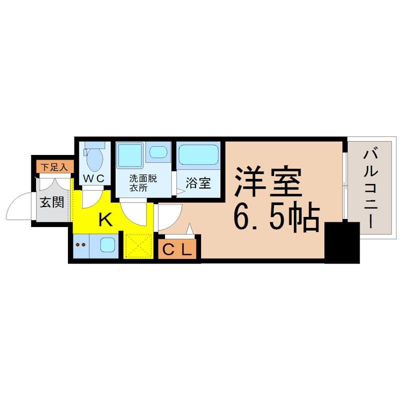 S-RESIDENCE上前津サウス(1K/6階)の間取り写真