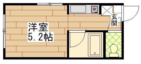 ドミール プランドール(1K/1階)の間取り写真