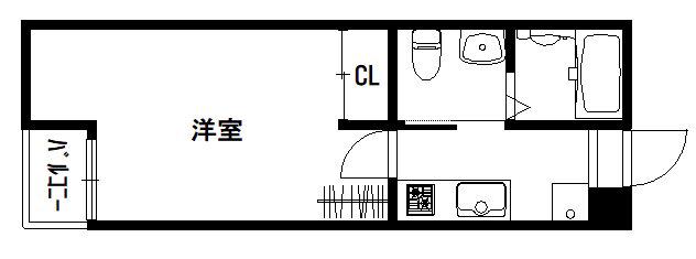 KAMO RIVER清水五条(1K/1階)の間取り写真