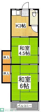 第3元秀荘(2K/2階)の間取り写真