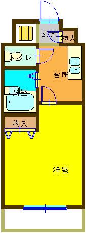 アスタリスク日吉(1K/2階)の間取り写真