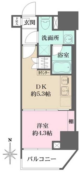 ルフォンプログレ元浅草マークス のあち(1DK/10階)の間取り写真