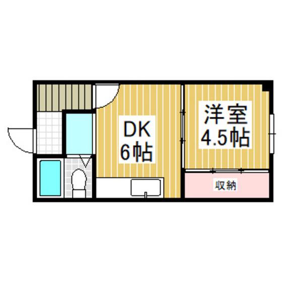 月海マンション(1DK/2階)の間取り写真