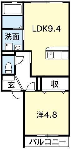 コンシェリア住吉(1LDK/1階)の間取り写真