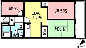 アルカディア戸枝(3LDK/3階)の間取り写真