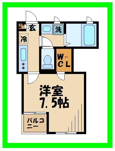 クレール経堂(1K/2階)の間取り写真