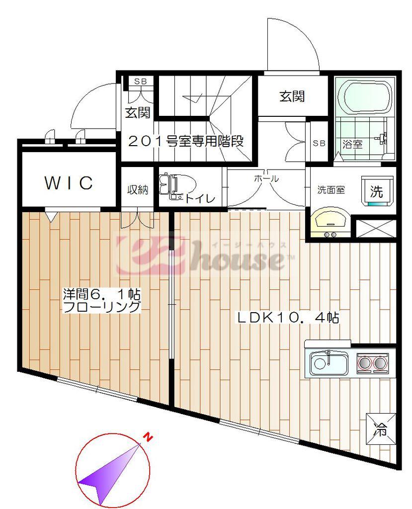 CASA BRUNO(1LDK/1階)の間取り写真
