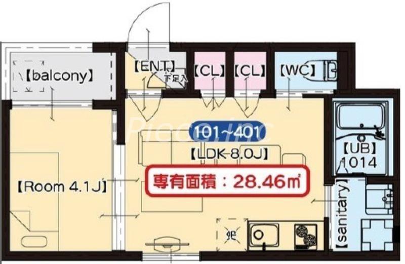 M-CITY大阪十三(1LDK/4階)の間取り写真