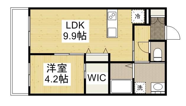 クロワゾン(1LDK/2階)の間取り写真