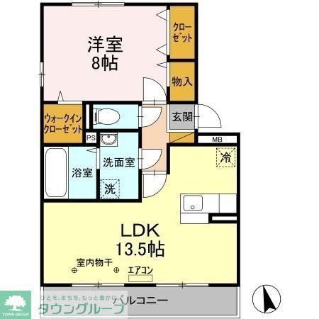 ベルヴィラージュB(1LDK/3階)の間取り写真
