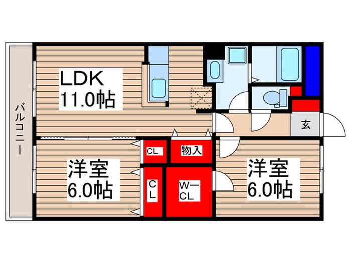 フォレスト・コート(2LDK/1階)の間取り写真