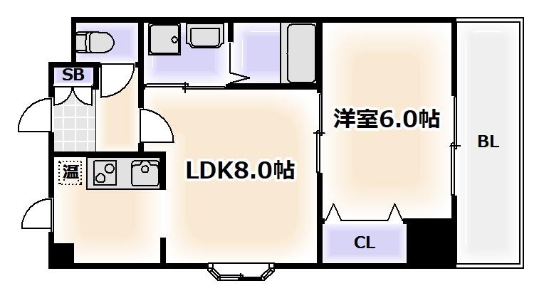 AXISLIFE四天王寺(1LDK/3階)の間取り写真