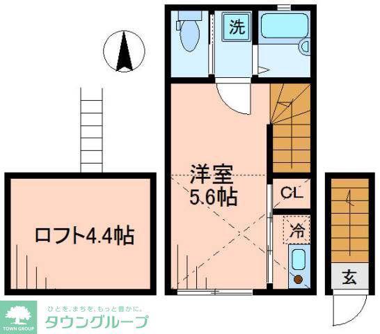 バーミプレイス東小金井(ワンルーム/2階)の間取り写真