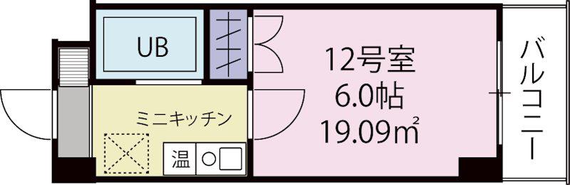 ベルビー川崎(1K/7階)の間取り写真