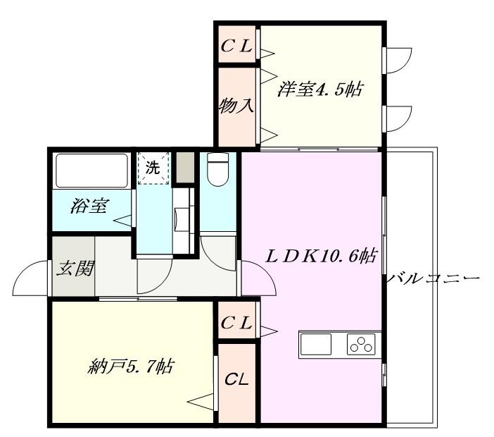 阪急箕面線 桜井駅(大阪) 徒歩10分 3階建 築13年(1SLDK/2階)の間取り写真