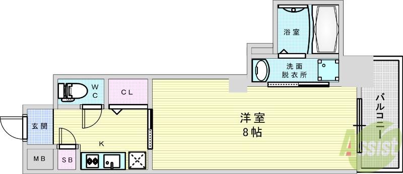 S-RESIDENCE江坂LIBLE(1K/6階)の間取り写真