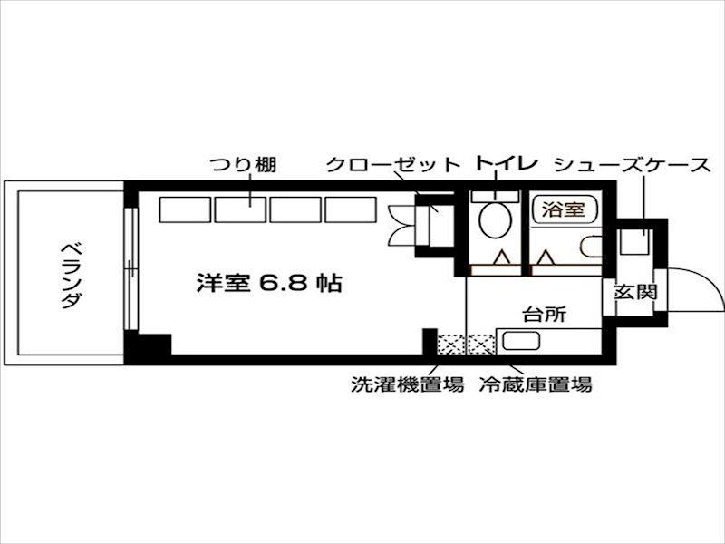 ジュネスコート桜山(ワンルーム/6階)の間取り写真