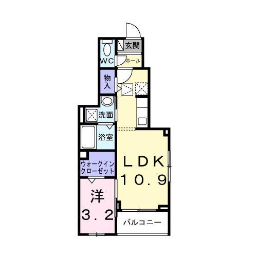 アルカディアII(1LDK/1階)の間取り写真
