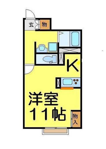 レオネクストヴァルハラ(1K/1階)の間取り写真