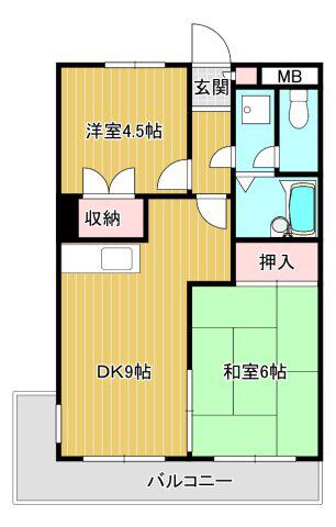 リージェントコーポ(2DK/2階)の間取り写真