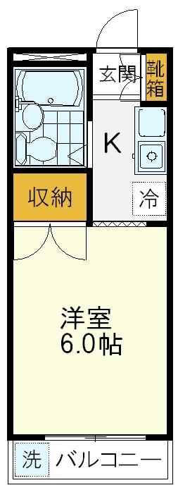ラフォーネ国分寺(1K/1階)の間取り写真