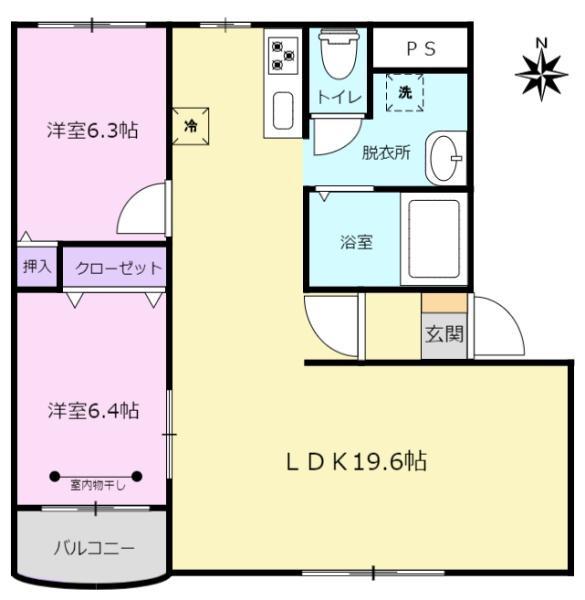 RO-LEX III(2LDK/3階)の間取り写真