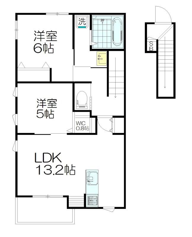 トミーハイマート阿佐谷(2LDK/2階)の間取り写真