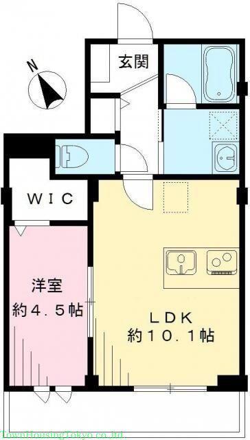 フロール多摩川(1LDK/2階)の間取り写真