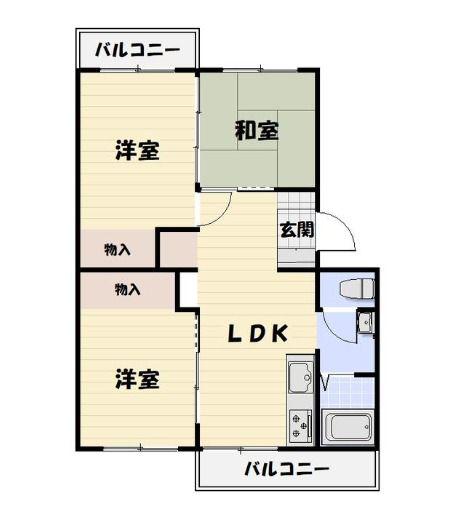八千代中央レジデンス2号棟(3LDK/1階)の間取り写真