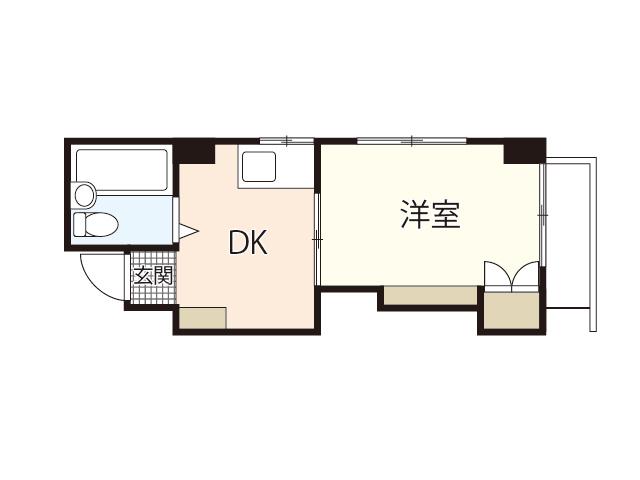 Sビル三篠(1DK/2階)の間取り写真